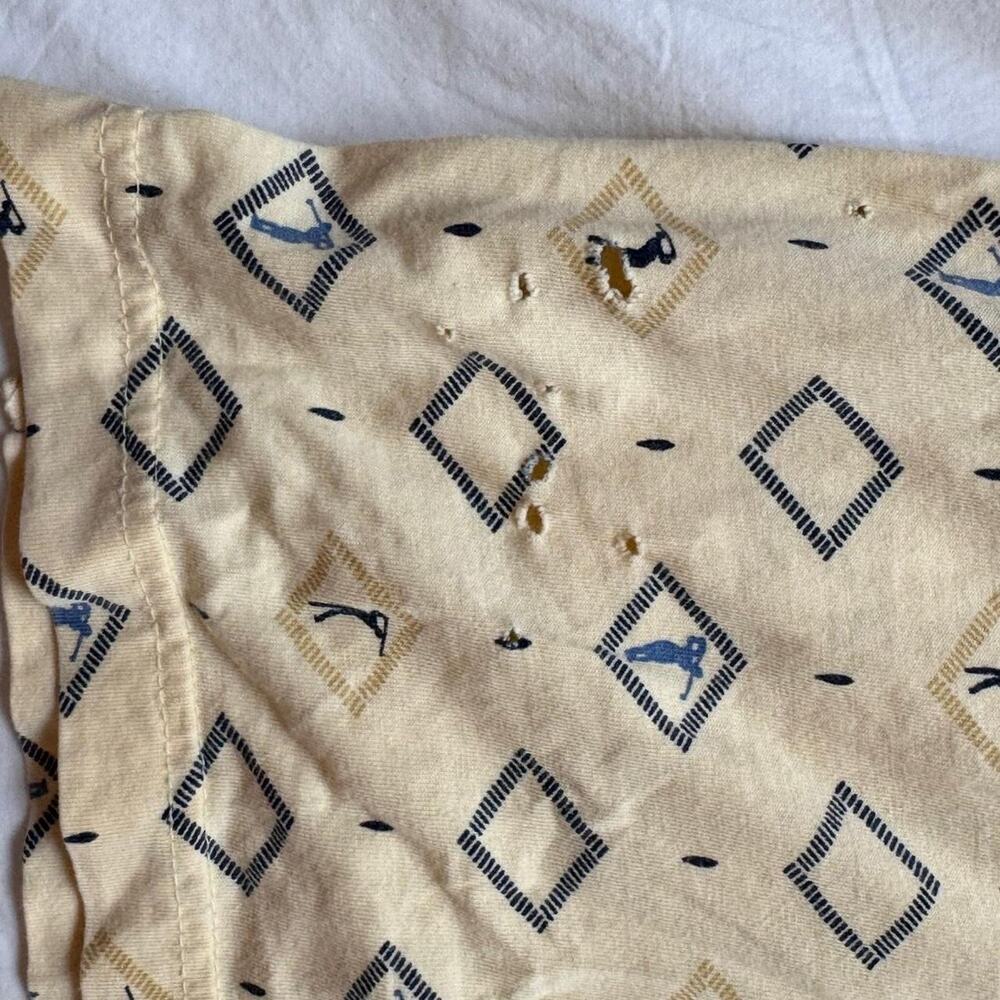 Farah Vintage y2k yellow diamond distressed golf polo sz L cotton grandpa sporty - Picture 8 of 8